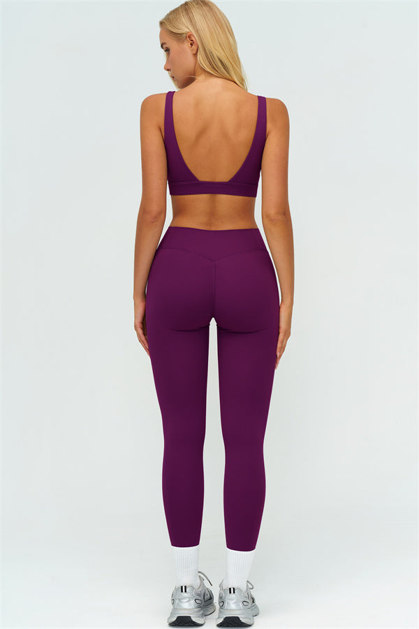 The Lushness V-Back Sports Bra Leggings 2-Piece Set