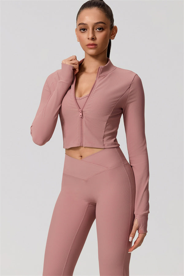 The Daze Zip Jacket Flared Leggings 2-Piece Set