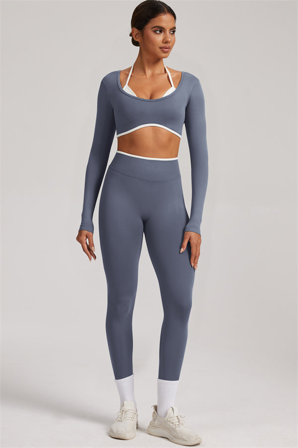 The Elevate New Long Sleeve Crop top Leggings 2-Piece Set
