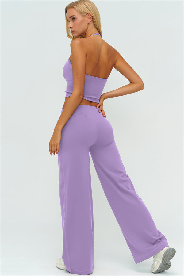 The Twirl Halter Tank Top New Straight Leg Pants 2-Piece Set