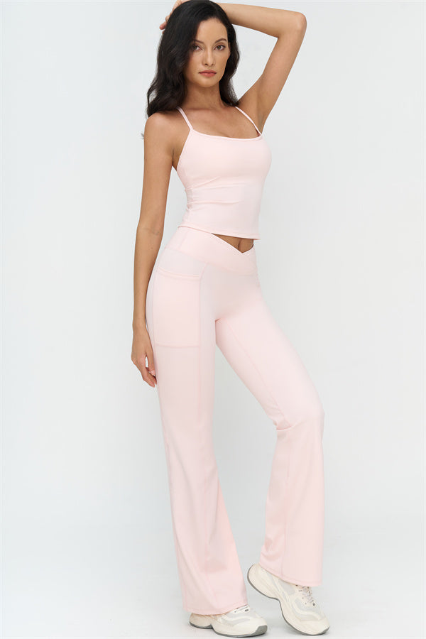 The BoldFit Crop Top Flared Leggings 2-Piece Set