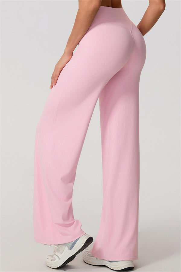 The Nestle Long Sleeve Crop Top Straight Leg Pants 2-Piece Set