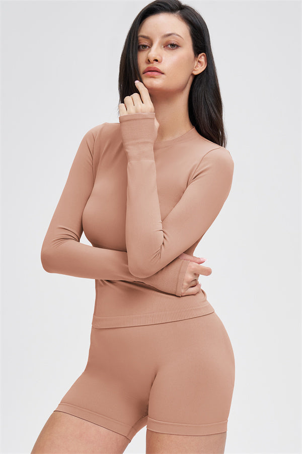 The Whim Long Sleeve T-shirt Shorts 2-Piece Set