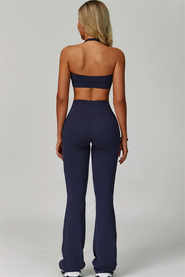 The Bold Halter Sports Bra Flared Leggings 2-Piece Set