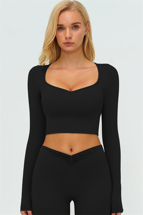 The Lushness Long Sleeve Crop top Shorts 2-Piece Set