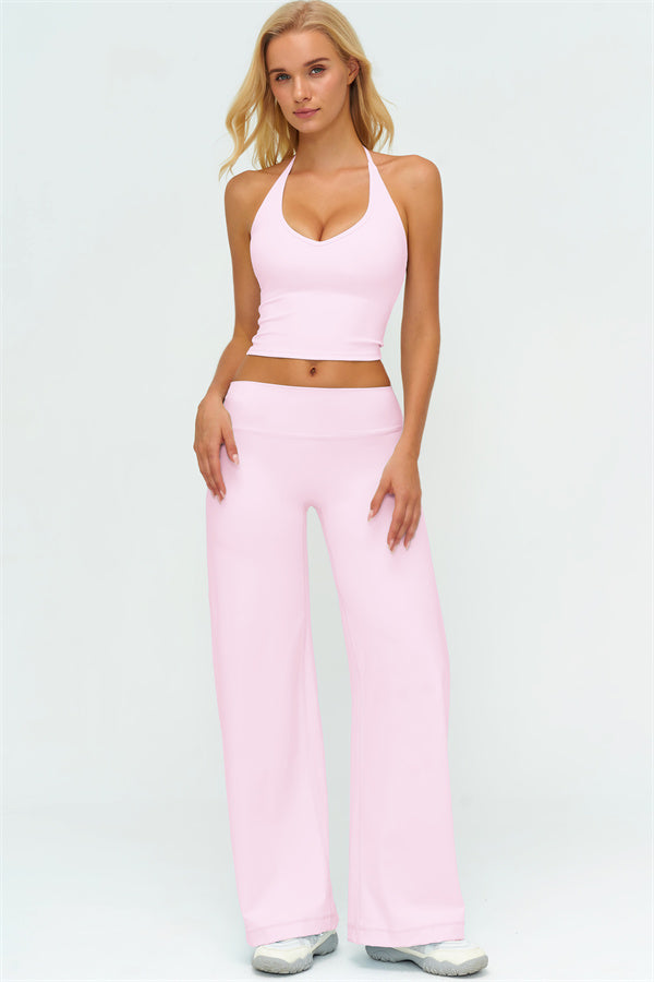 The Twirl Halter Tank Top New Straight Leg Pants 2-Piece Set