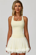 The Dynamic Crop Top Mesh Tennis Skirt 2-Piece Set