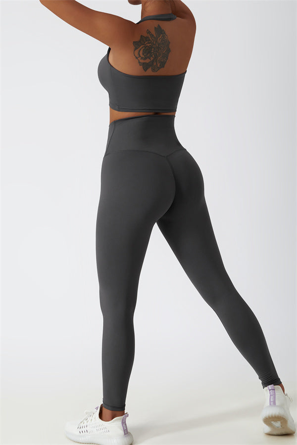 The Seraphine Halter Crop Top Leggings 2-Piece Set