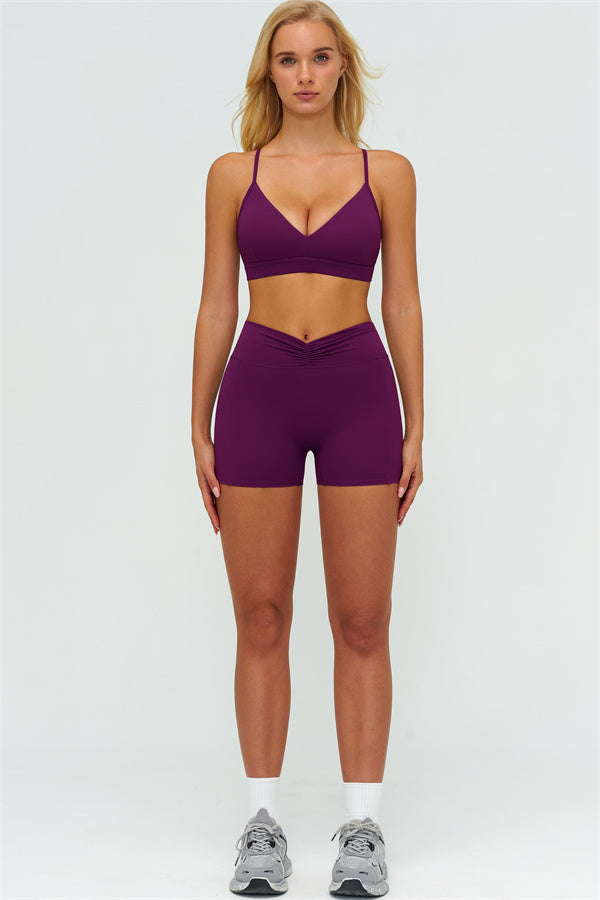 The Lushness Y-Back Sports Bra Shorts 2-Piece Set