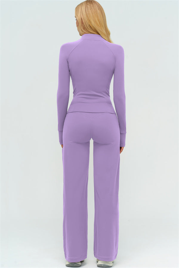 The Twirl Zip Jacket Sports Bra New Straight Leg Pants 3-Piece Set