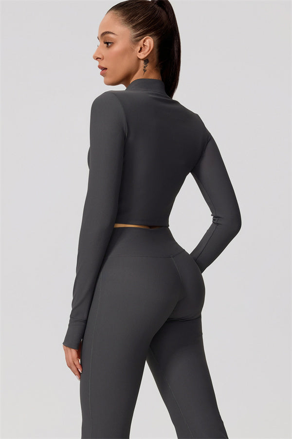 The Daze Zip Jacket Sports Bra Flared Leggings 3-Piece Set