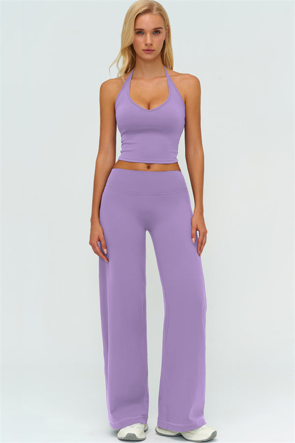 The Twirl Halter Tank Top New Straight Leg Pants 2-Piece Set