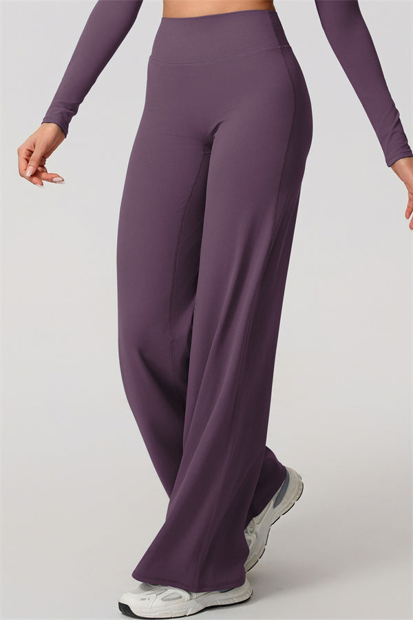 The Nestle Long Sleeve Crop Top Straight Leg Pants 2-Piece Set
