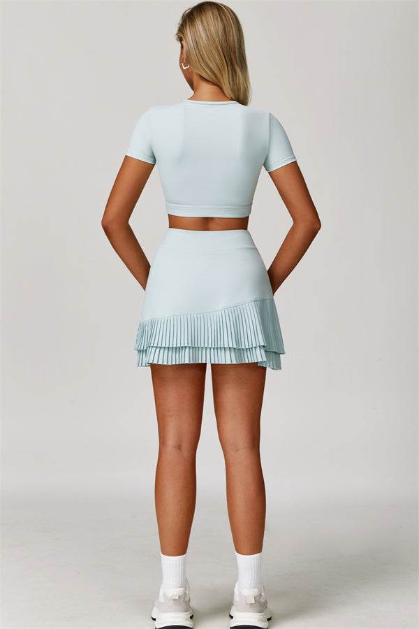 The Lavish Cut-out Crop Top Tennis Skirt 2-Piece Set