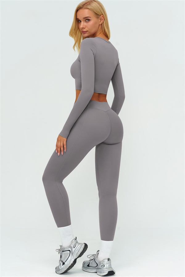 The Lushness Long Sleeve Crop top Leggings 2-Piece Set