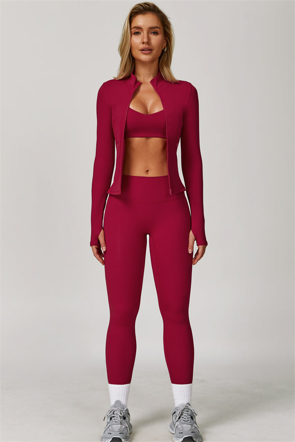 The Refresh Jacket Sports Bra Leggings 3-Piece Set