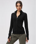 High Noon Zip Up Long Sleeve Jacket with Thumbhole
