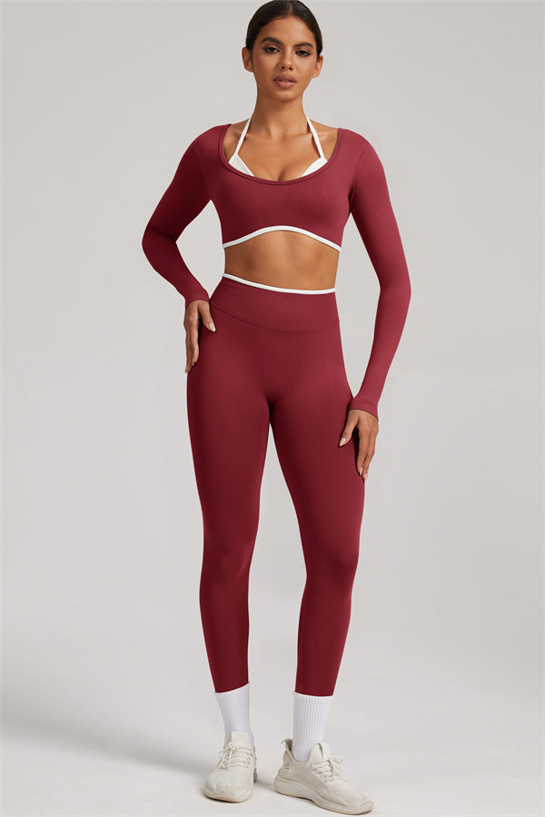 The Elevate Long Sleeve Crop top Leggings 2-Piece Set