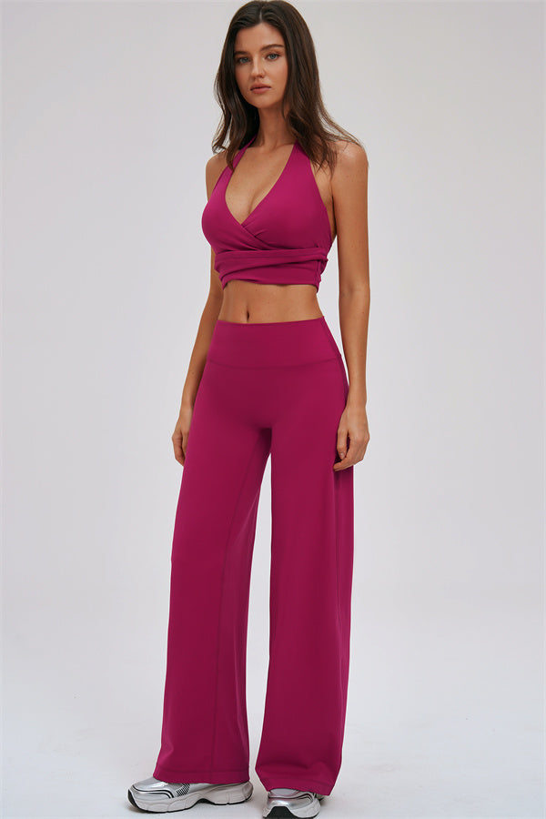 The Stride Crop Top Straight Leg Pants 2-Piece Set
