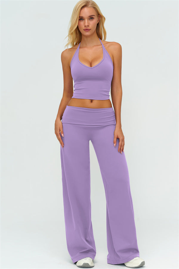 The Twirl Zip Jacket Halter Tank Top Leggings 3-Piece Set