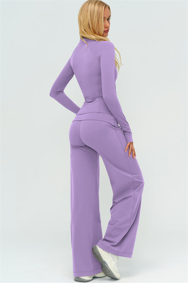 The Twirl Zip Jacket Straight Leg Pants 2-Piece Set