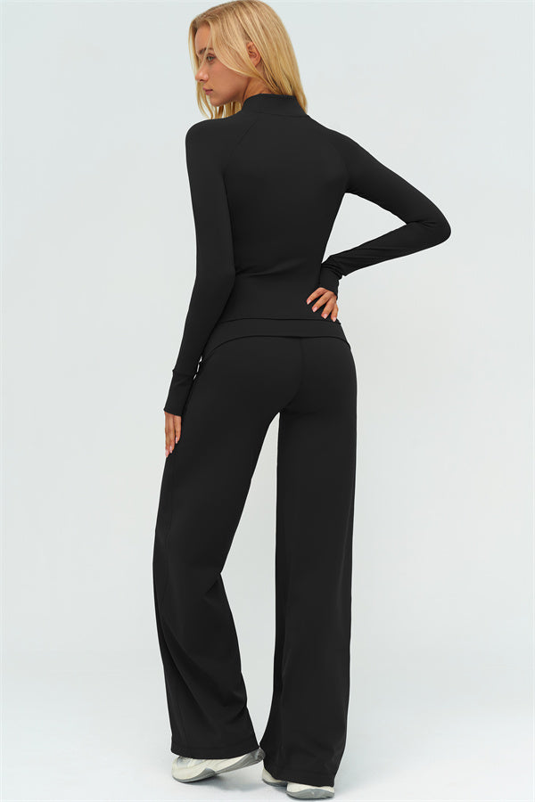 The Twirl Zip Jacket Straight Leg Pants 2-Piece Set