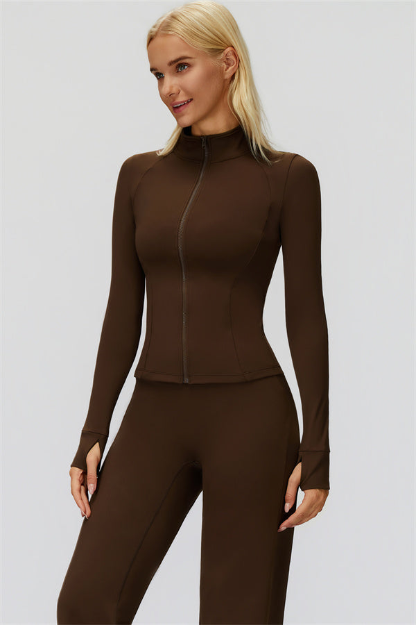 The FemmeFit Zip Jacket Straight Leg Pants 2-Piece Set