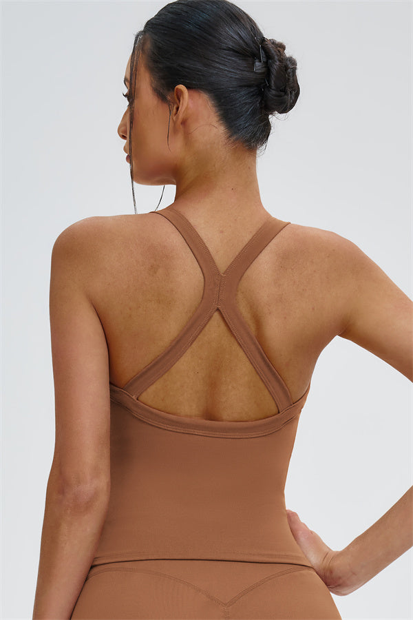 The Slate Cross Back Top Flared Leggings 2-Piece Set