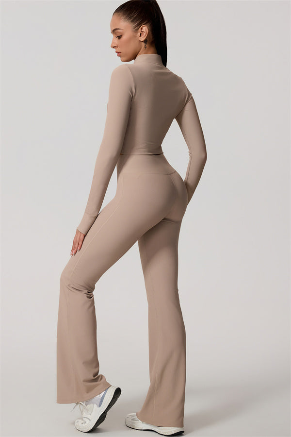 The Daze Zip Jacket Flared Leggings 2-Piece Set