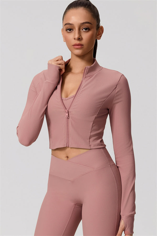 The Daze Zip Jacket Flared Leggings 2-Piece Set