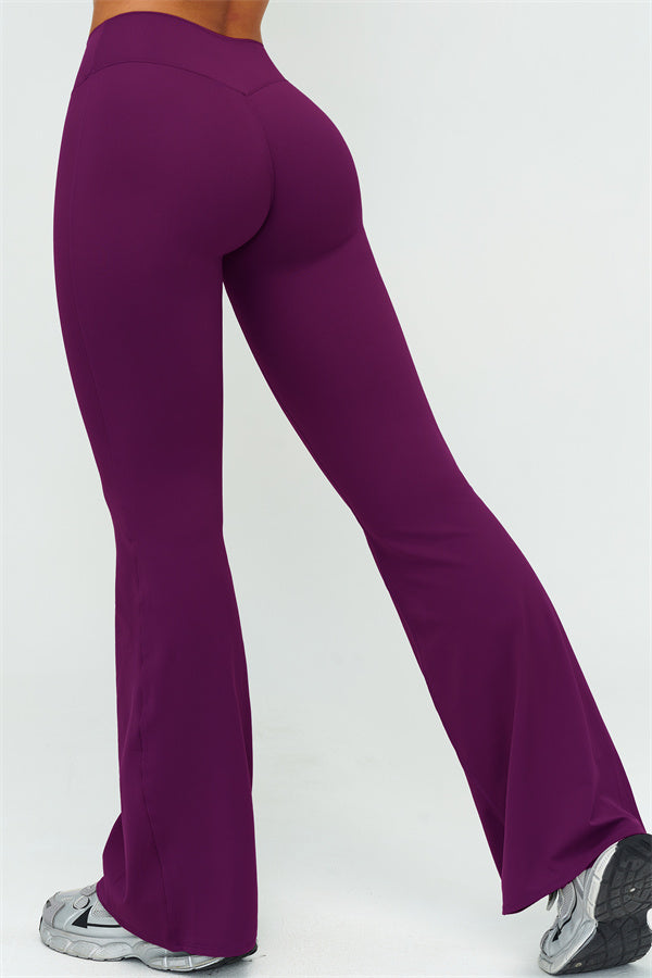 The Lushness V-Back Sports Bra Flared Leggings 2-Piece Set