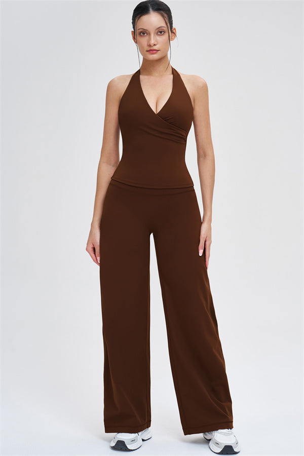 The Stride Crop Top Straight Leg Pants 2-Piece Set