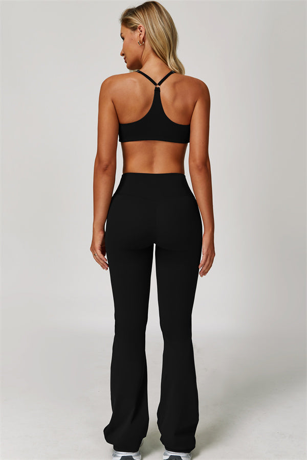 The Refresh Jacket Sports Bra Flared Leggings 3-Piece Set