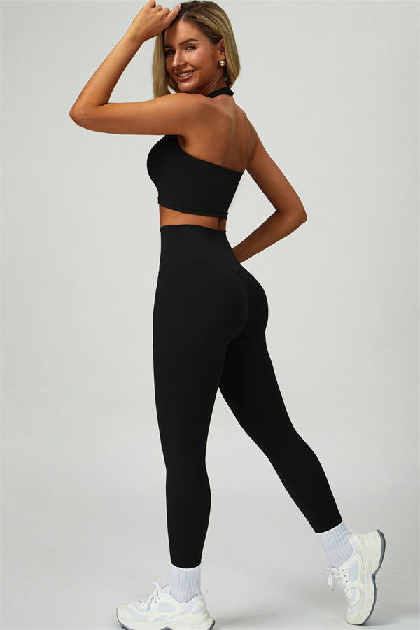 The Seraphine Halter Crop Top Leggings 2-Piece Set