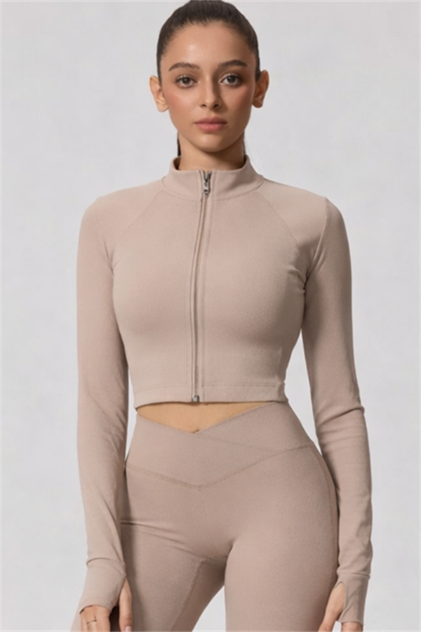 The Daze Zip Jacket Sports Bra Flared Leggings 3-Piece Set
