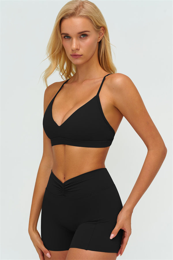 The Lushness Y-Back Sports Bra Shorts 2-Piece Set