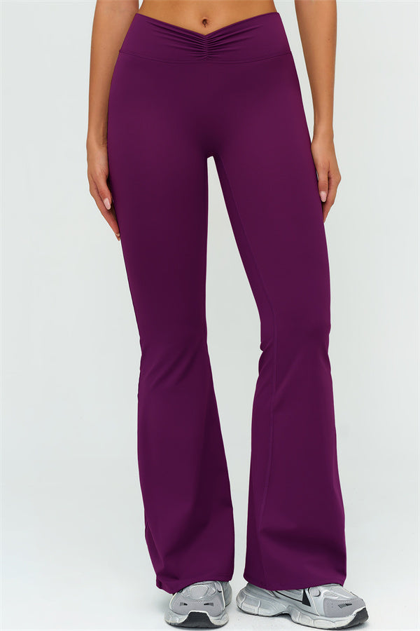 The Lushness Long Sleeve Crop Top Flared Leggings 2-Piece Set