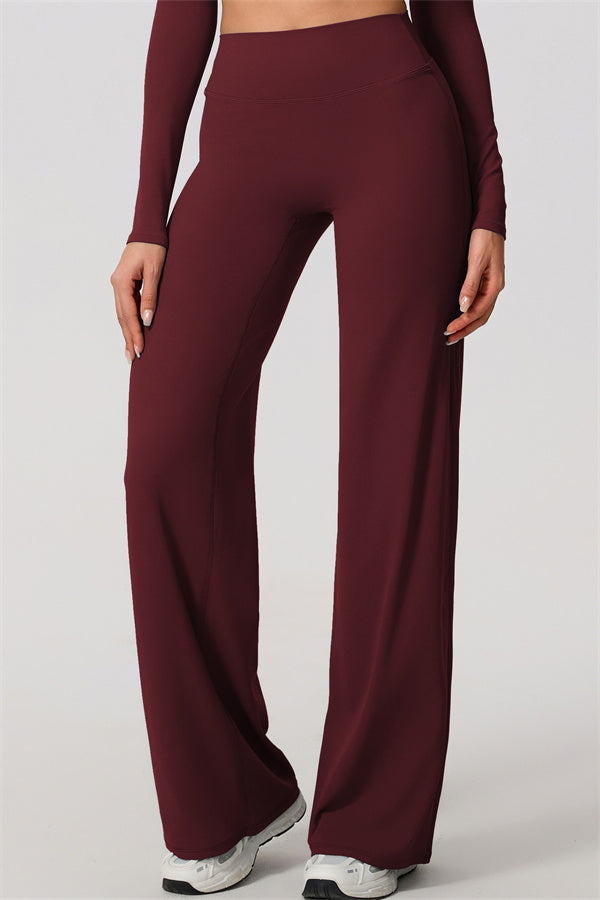 The Nestle Long Sleeve Crop Top Straight Leg Pants 2-Piece Set